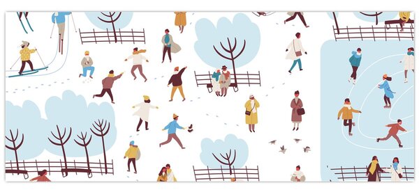 Slika - Vesela zima (120x50 cm)
