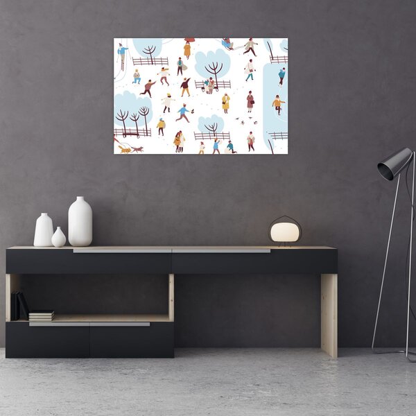 Slika - Vesela zima (90x60 cm)