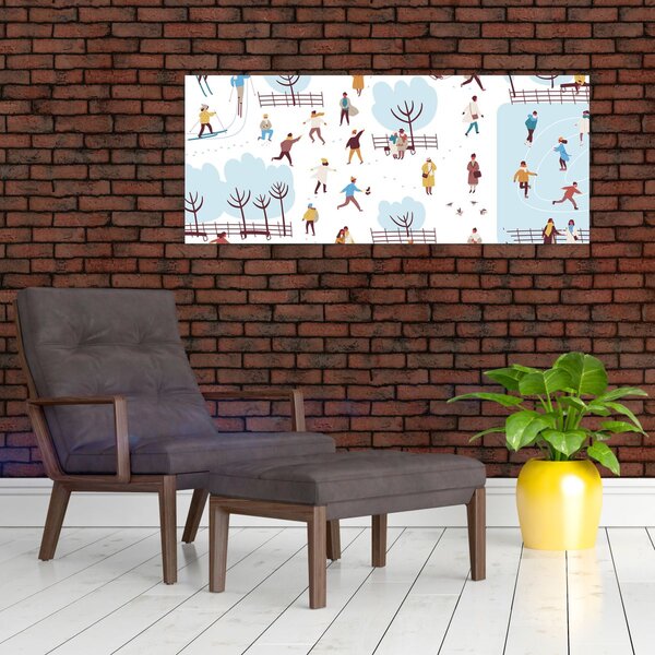 Slika - Vesela zima (120x50 cm)