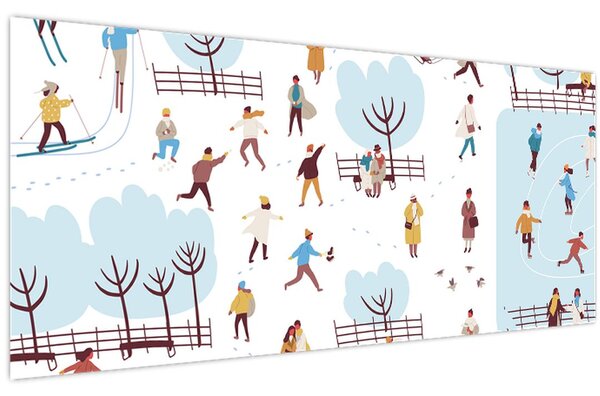 Slika - Vesela zima (120x50 cm)