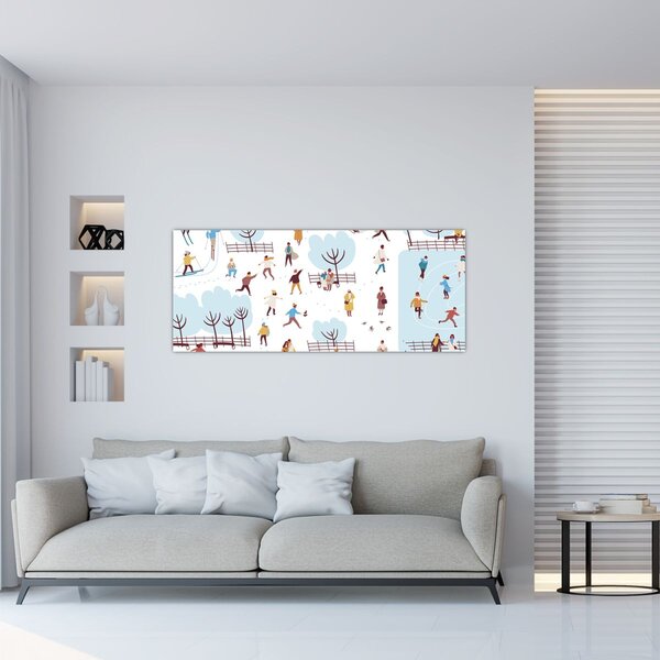 Slika - Vesela zima (120x50 cm)