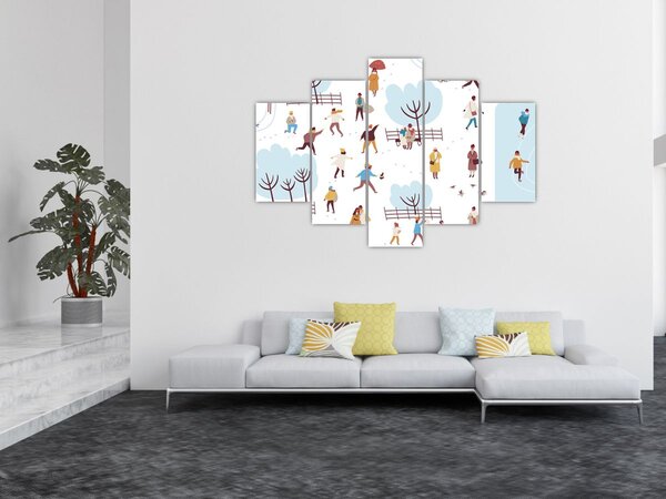 Slika - Vesela zima (150x105 cm)