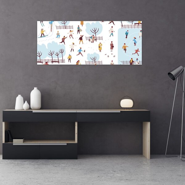 Slika - Vesela zima (120x50 cm)