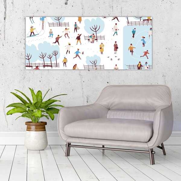 Slika - Vesela zima (120x50 cm)