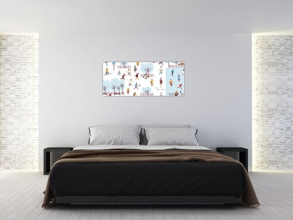 Slika - Vesela zima (120x50 cm)