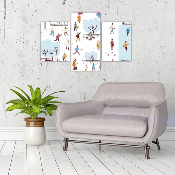 Slika - Vesela zima (90x60 cm)