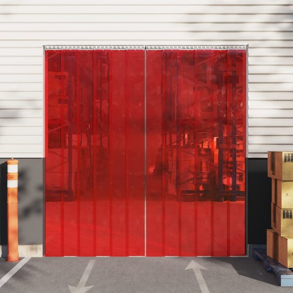 VidaXL Zavjesa za vrata crvena 200 mm x 1,6 mm 10 m PVC