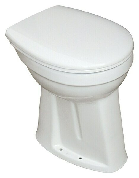Camargue Set stajaća WC školjka s daskom Plus 100 (S rubom za pranje, Bez posebne glazure, Oblik ispiranja: Plosnato, WC odvod: Okomito, Bijele boje)