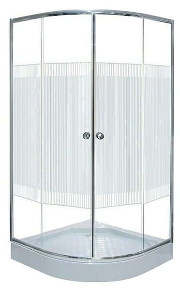 Polukružna tuš kabina Palma (D x Š x V: 90 x 90 x 180 cm, Debljina: 4 mm, Srebrne boje)