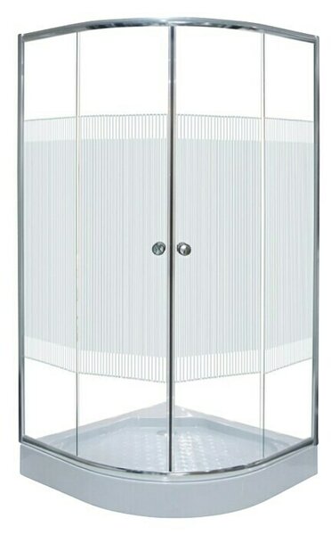 Polukružna tuš kabina Palma (D x Š x V: 80 x 80 x 180 cm, Debljina: 4 mm, Srebrne boje)