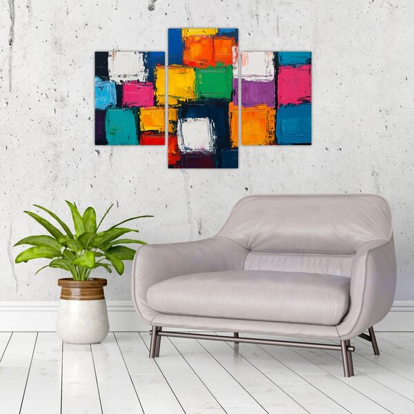 Slika - Slika šarenih kvadrata (90x60 cm)