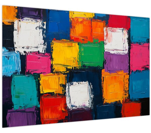 Slika - Slika šarenih kvadrata (90x60 cm)