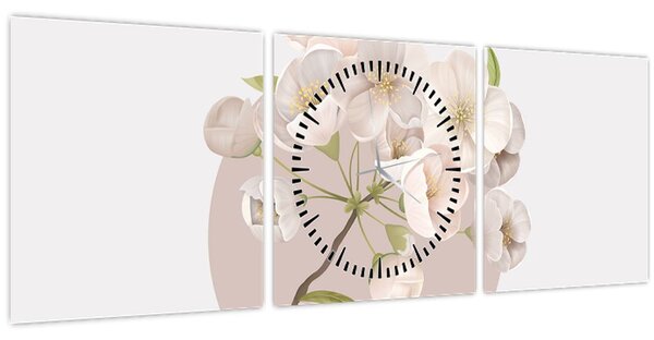 Slika - Cvjetajte s milošću N⁰2 (sa satom) (90x30 cm)