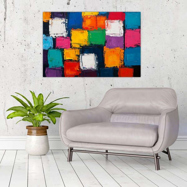 Slika - Slika šarenih kvadrata (90x60 cm)