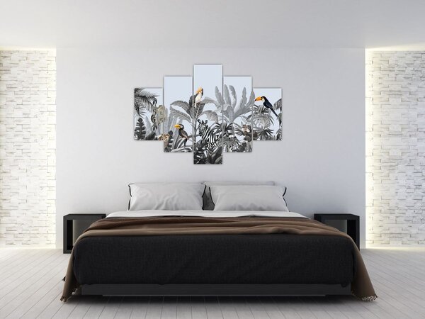 Slika - Ilustrirana džungla (150x105 cm)