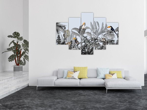 Slika - Ilustrirana džungla (150x105 cm)