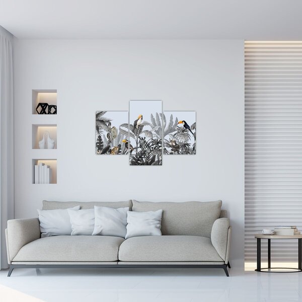 Slika - Ilustrirana džungla (90x60 cm)