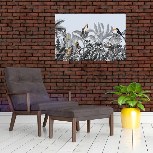 Slika - Ilustrirana džungla (90x60 cm)