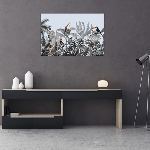 Slika - Ilustrirana džungla (90x60 cm)