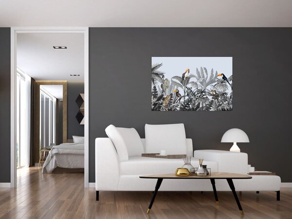 Slika - Ilustrirana džungla (90x60 cm)