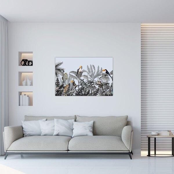 Slika - Ilustrirana džungla (90x60 cm)