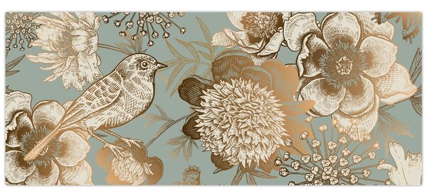 Slika - Vrt s pticom (120x50 cm)