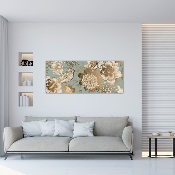 Slika - Vrt s pticom (120x50 cm)