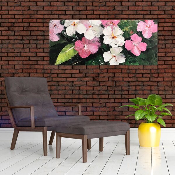Slika - Ružičasti i bijeli cvjetovi (120x50 cm)