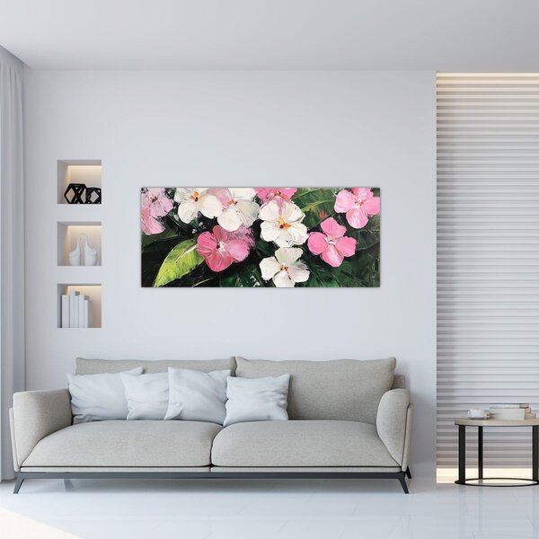 Slika - Ružičasti i bijeli cvjetovi (120x50 cm)