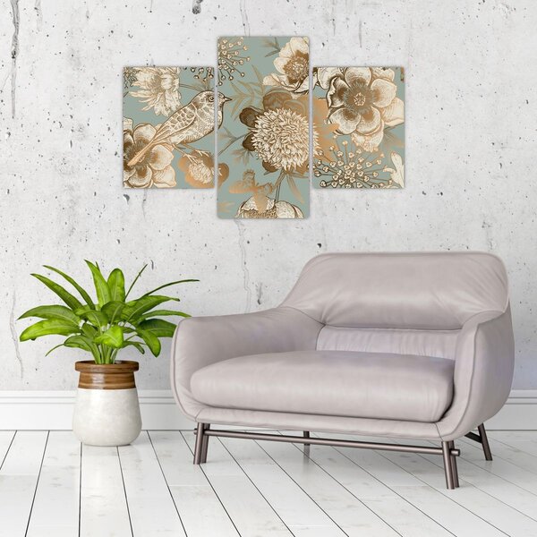 Slika - Vrt s pticom (90x60 cm)