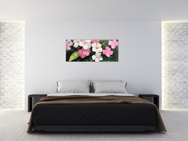 Slika - Ružičasti i bijeli cvjetovi (120x50 cm)