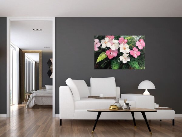 Slika - Ružičasti i bijeli cvjetovi (90x60 cm)