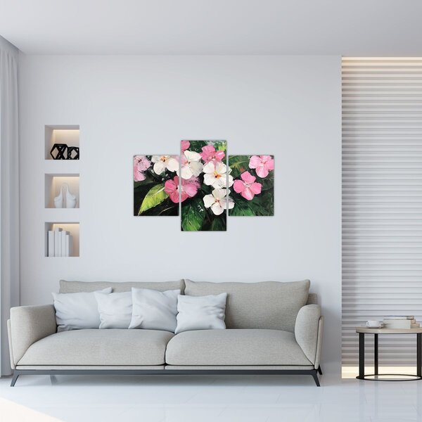 Slika - Ružičasti i bijeli cvjetovi (90x60 cm)