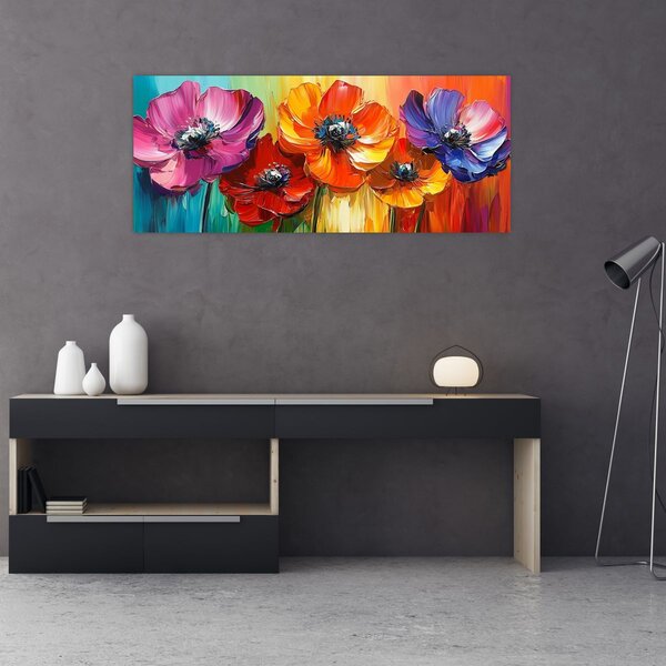Slika - Pet šarenih cvjetova (120x50 cm)