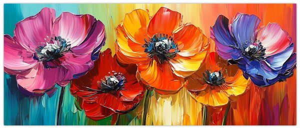 Slika - Pet šarenih cvjetova (120x50 cm)