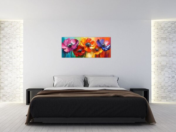 Slika - Pet šarenih cvjetova (120x50 cm)