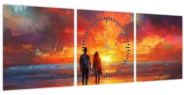 Slika - Šetnja plažom (sa satom) (90x30 cm)