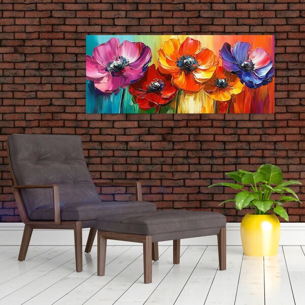 Slika - Pet šarenih cvjetova (120x50 cm)