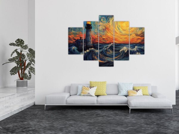 Slika - Svjetionik u valovima (150x105 cm)