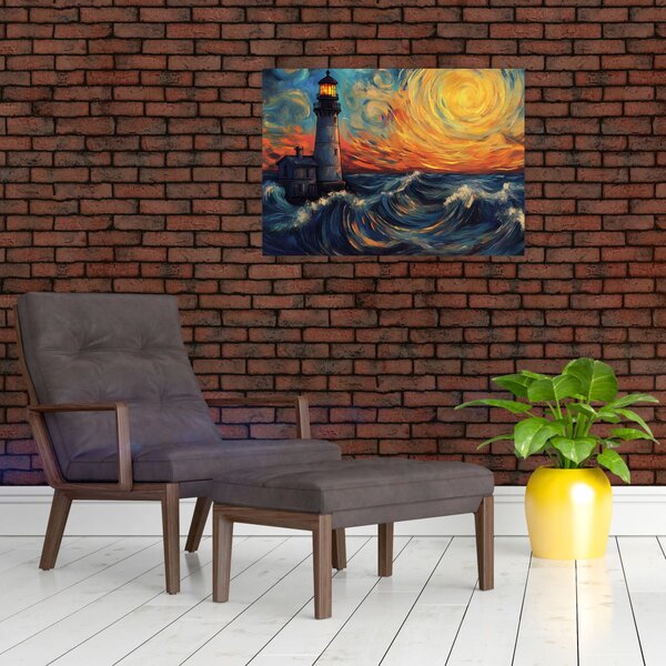 Slika - Svjetionik u valovima (70x50 cm)