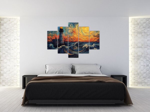 Slika - Svjetionik u valovima (150x105 cm)