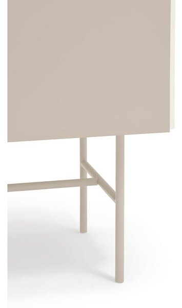 Bež/krem niska komoda s kliznim vratima 140x91 cm Nube – Teulat