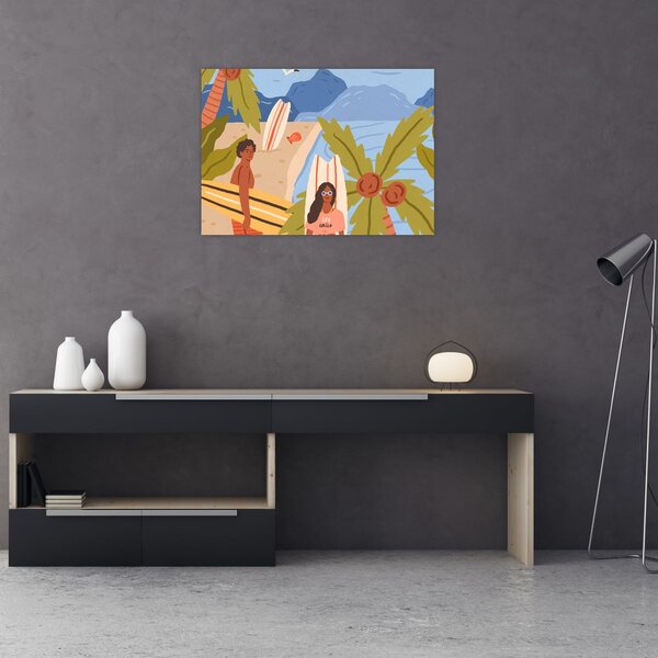 Staklena slika - Uživaj u životu (70x50 cm)