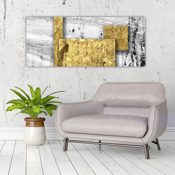 Slika - Zlatni kvadrati N⁰1 (120x50 cm)