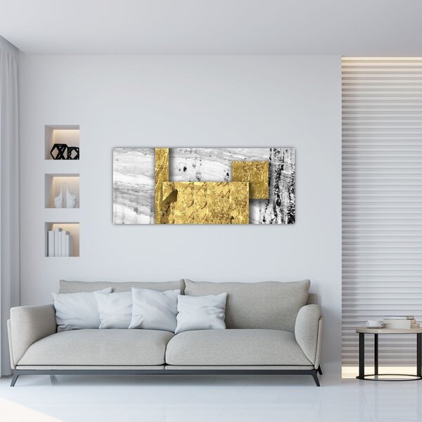Slika - Zlatni kvadrati N⁰1 (120x50 cm)