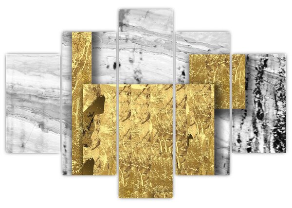 Slika - Zlatni kvadrati N⁰1 (150x105 cm)