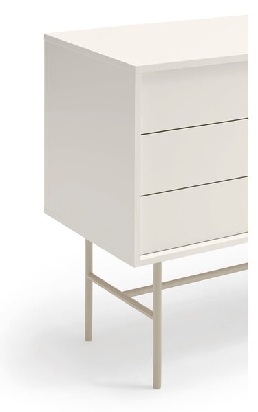 Bež/krem niska komoda s kliznim vratima 140x91 cm Nube – Teulat