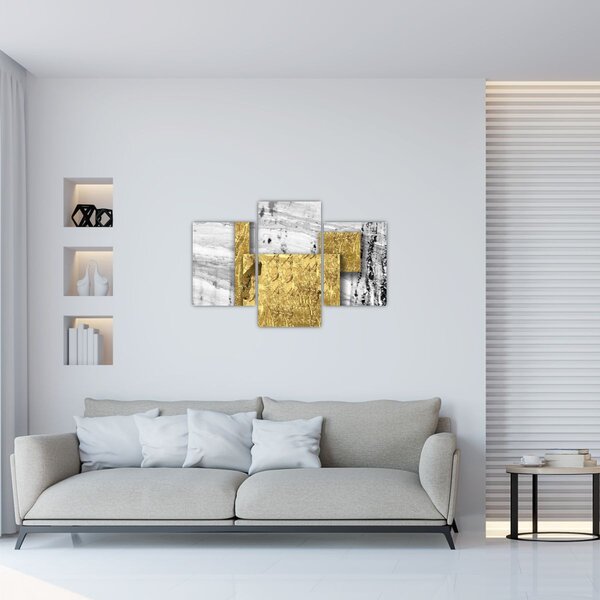 Slika - Zlatni kvadrati N⁰1 (90x60 cm)