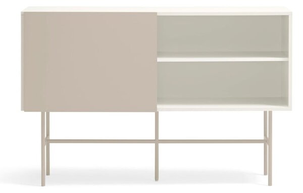 Bež/krem niska komoda s kliznim vratima 140x91 cm Nube – Teulat