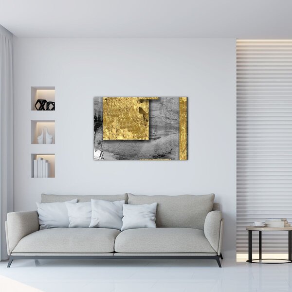 Slika - Zlatni kvadrati N⁰2 (90x60 cm)